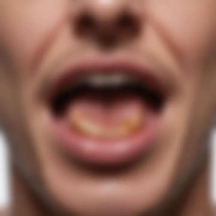 Infographic detailing the symptoms of aphthous ulcers