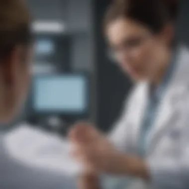 Healthcare professional discussing test results