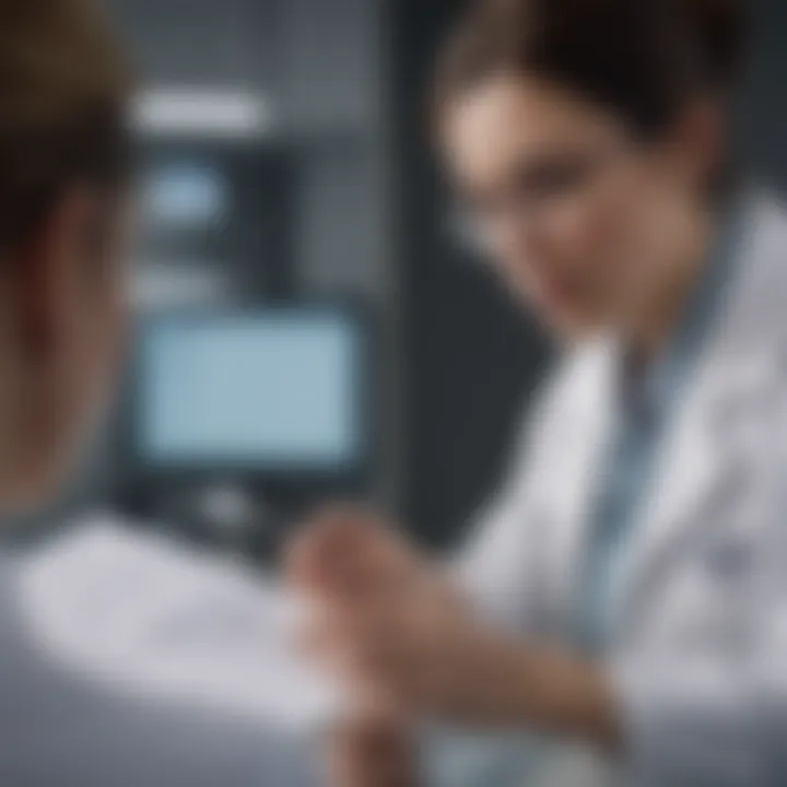Healthcare professional discussing test results