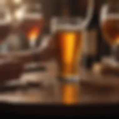 Social Gathering: Beer and Wine Pairings A vibrant social gathering featuring beer and wine pairings