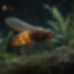 Illustration of firefly bioluminescence mechanism