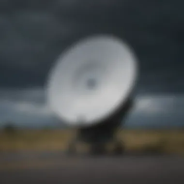 Close-up of radar technology in use