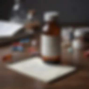 A medication bottle alongside a notepad, representing pharmacological intervention.