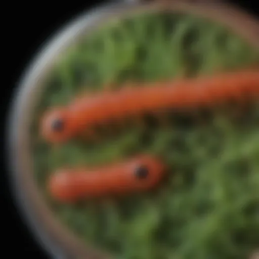 Microscopic view of Dirofilaria repens larvae
