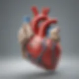 A detailed diagram illustrating the anatomy of the heart with pacemaker placement.