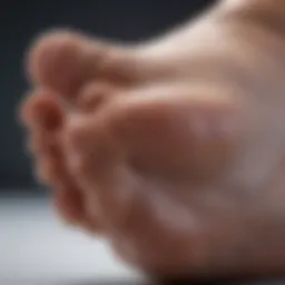 Close-up of irritated skin on the foot