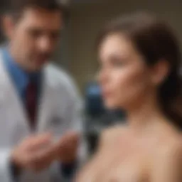 Dr. Siegel consulting with a patient about breast surgery options