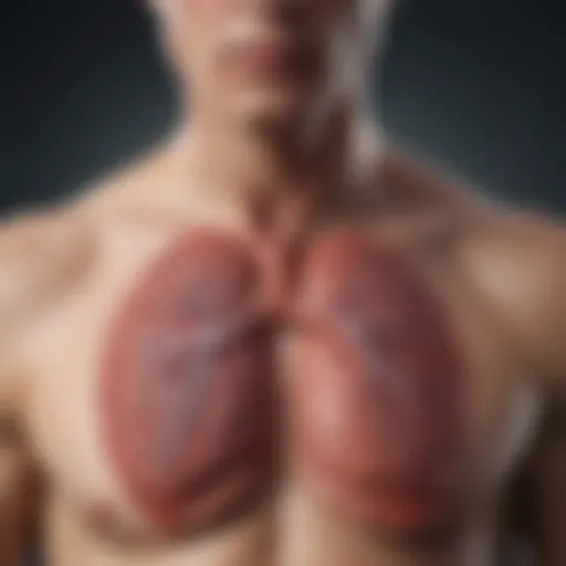 Illustration depicting chronic pulmonary embolism effects on the lungs.