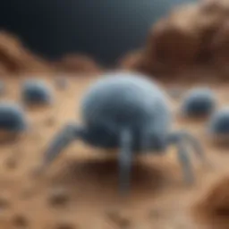 Detailed illustration of dust mite allergens
