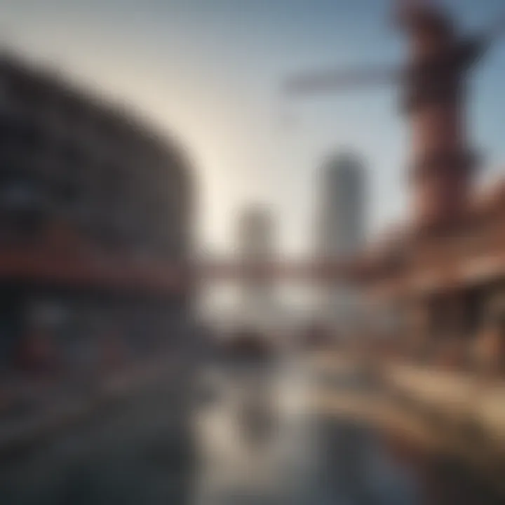 Chinese construction site showcasing advanced technology
