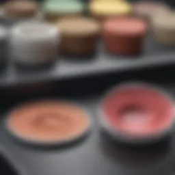 A close-up view of various wound powders on a clinical table.