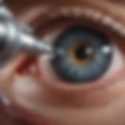 Illustration depicting the mechanism of action of travoprost in ocular hypertension treatment