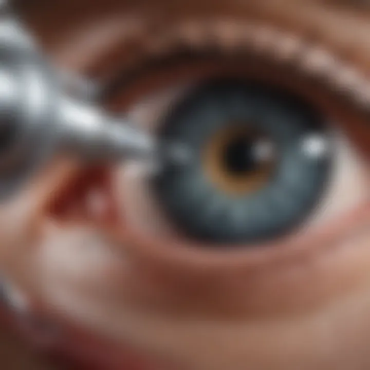 Illustration depicting the mechanism of action of travoprost in ocular hypertension treatment