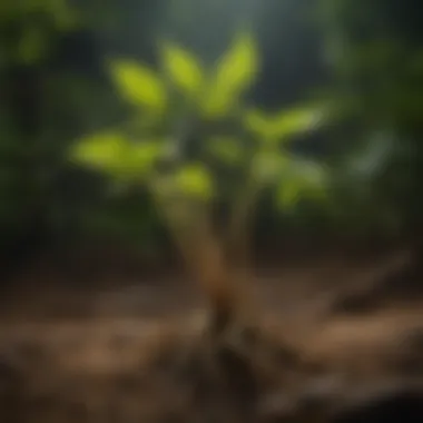 Ginseng root displayed on a natural background, highlighting its texture