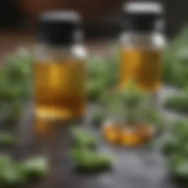 Close-up of herbal extracts and supplements