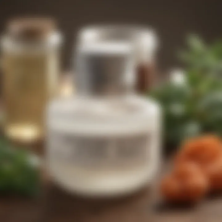 A close-up view of natural ingredients used in lotion formulations.