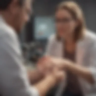 Engagement in Gout Management Patient receiving gout treatment consultation