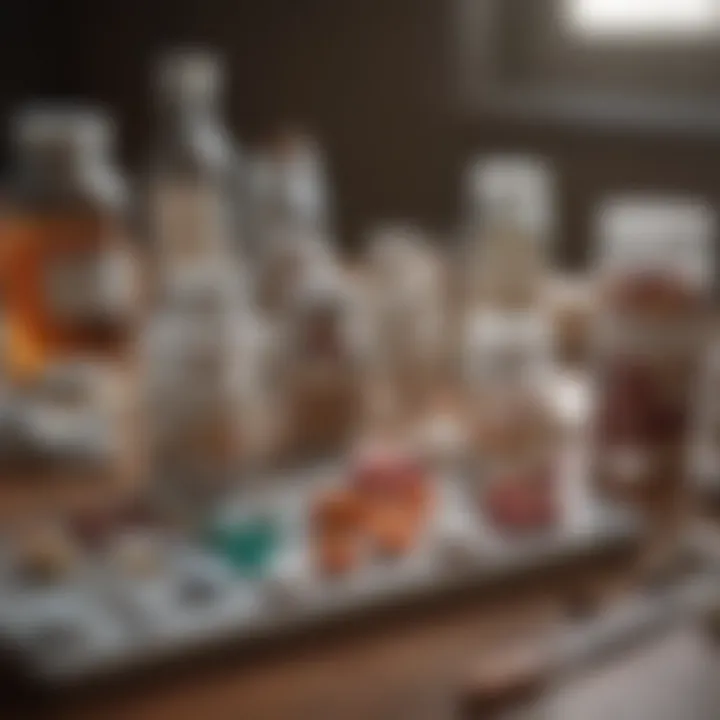 Various medication types on a table