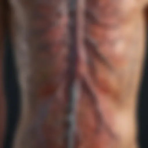Illustration of lymphatic system highlighting affected areas in stage two Hodgkin's lymphoma