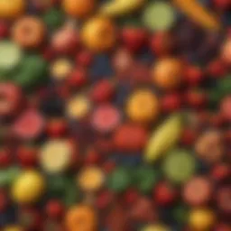 A vibrant array of fruits and vegetables rich in nutrients