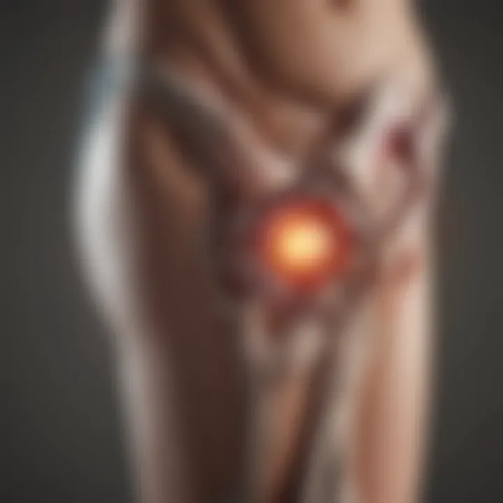 Diagram illustrating the potential mechanisms linking ovarian cancer to leg pain.