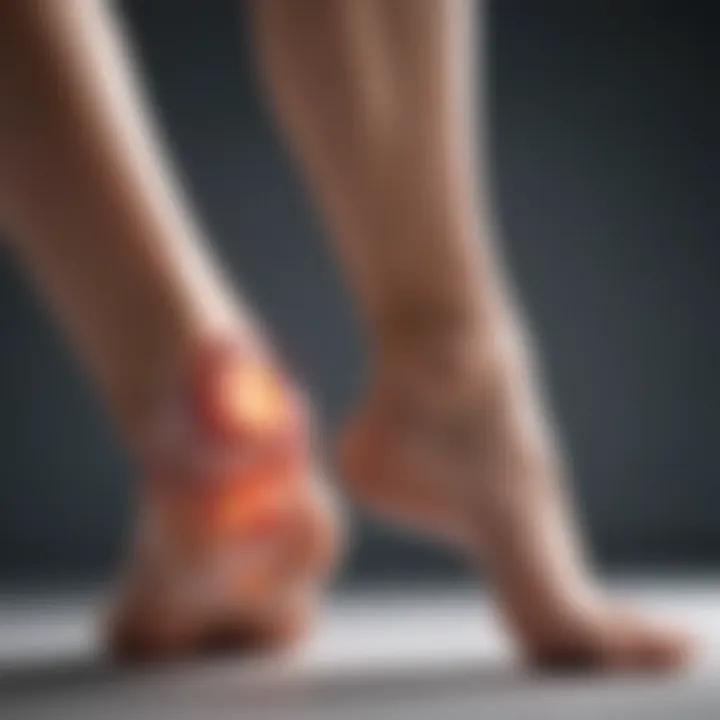 Illustration of various treatment options for heel pain linked to sciatica.