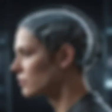 Futuristic Interface of Communication Technology A futuristic depiction of an implanted communication device interfacing with the brain.