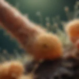 Microscopic view of fungal spores
