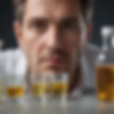 Analyzing Urine Samples for Fungal Cultures Researcher analyzing urine samples for fungal cultures