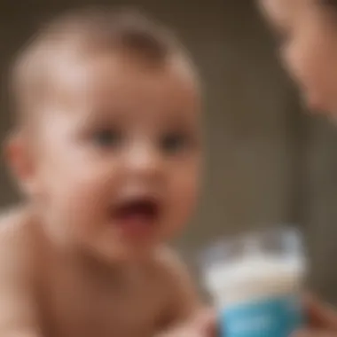 Infant Feeding with Gelmix Infant receiving a thickened formula with Gelmix in a nurturing environment
