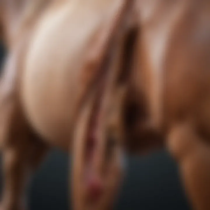 Close-up of healthy equine joint structure