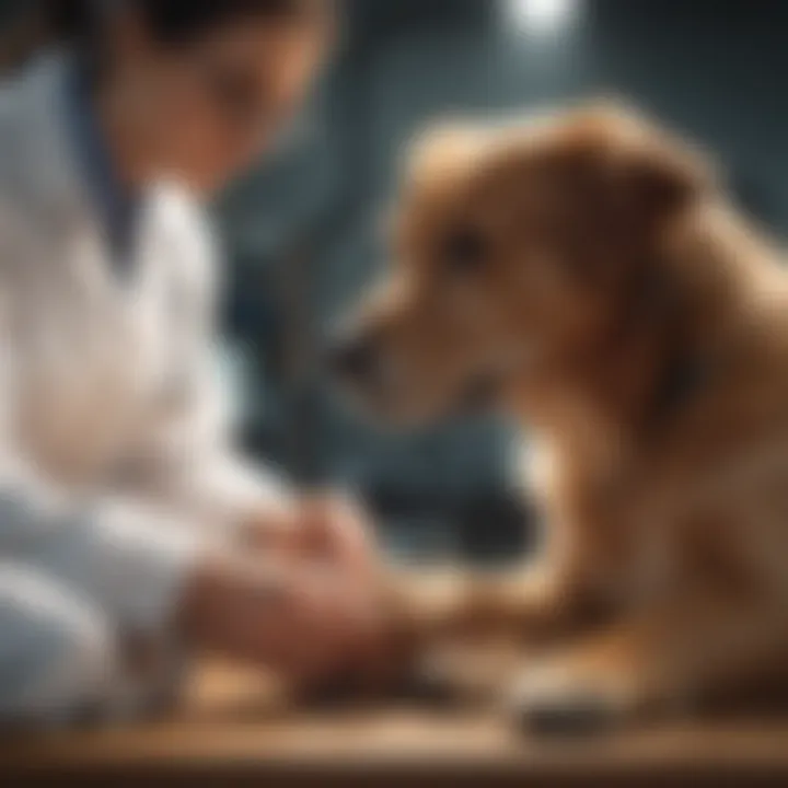 Veterinarian examining a dog