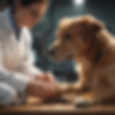 Veterinarian Examination of a Canine Veterinarian examining a dog