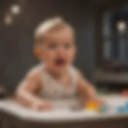 Infant engaging in early speech development
