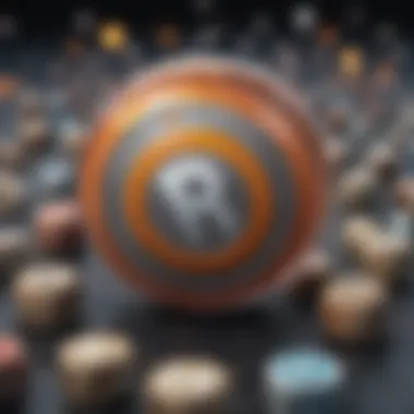 Integration of Reddit and Stock Market Symbols A vibrant depiction of the Reddit logo intertwined with stock market symbols.