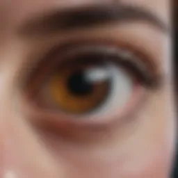 Close-up view of LED eye contacts showcasing intricate design features