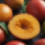 Close-up of ripe mango showcasing its vibrant color and texture