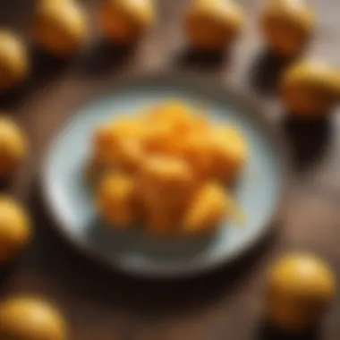 Mango: A Heart-Healthy Choice A heart-shaped arrangement of mango cubes on a plate