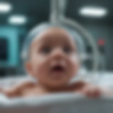 Detailed view of a neonatal isolette showcasing advanced technology and controls.
