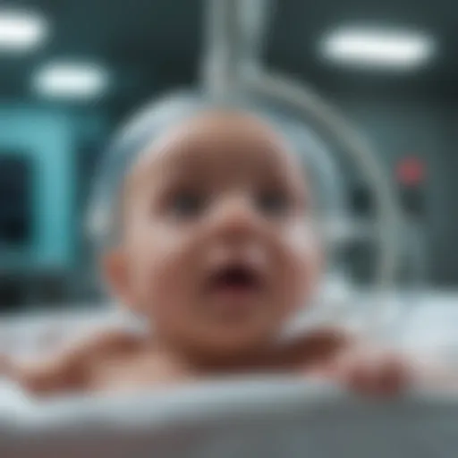 Detailed view of a neonatal isolette showcasing advanced technology and controls.