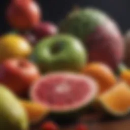 Colorful array of fruits rich in antioxidants