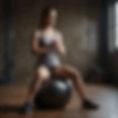 Individual engaging in a seated balance exercise on a stability ball