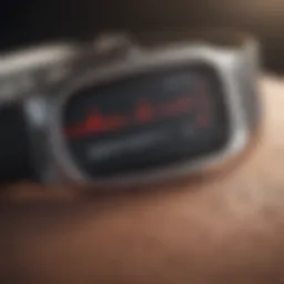 A close-up of a heart rate monitor displaying elevated readings.