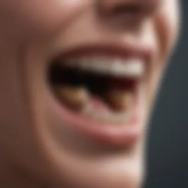 Examining Dental Structures Detailed examination of dental structures showing tooth decay