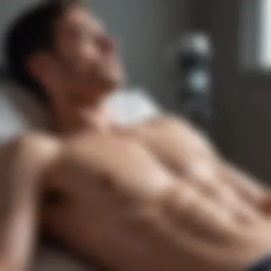 Diagram of a patient using TENS for muscle relaxation