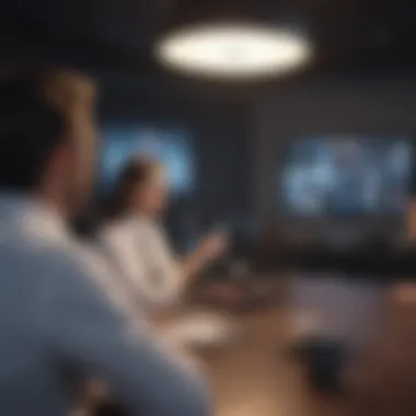 The Corporate Shift to Virtual Meetings Business meeting conducted over video call