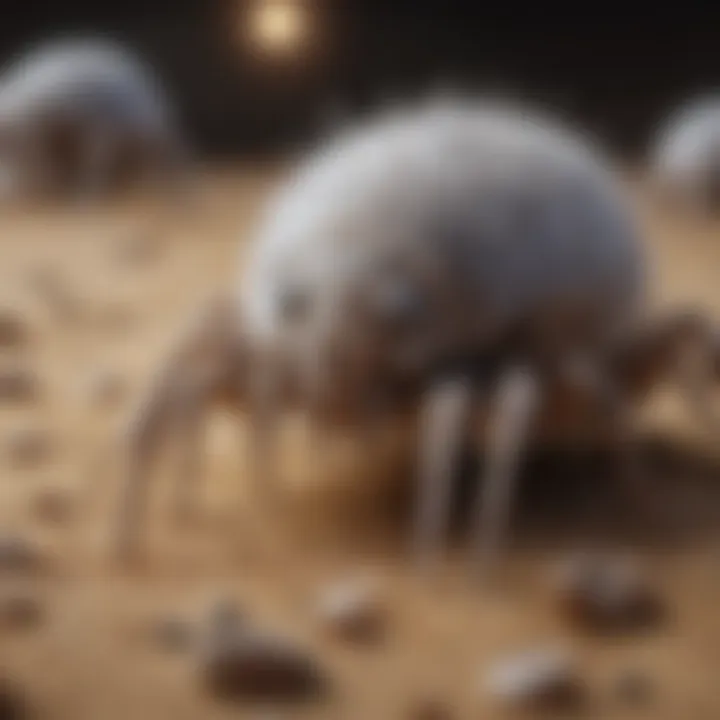 Microscopic view of dust mites
