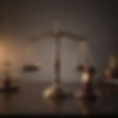 Justice and Law A gavel and a balance scale symbolizing justice and law