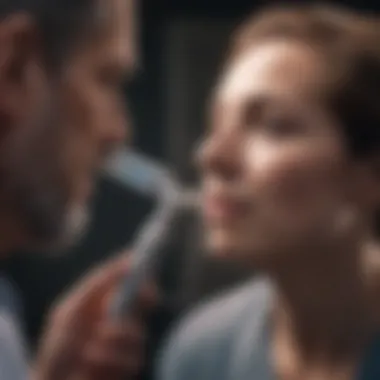 Guidelines for Oxygen Therapy in COPD Healthcare professional discussing oxygen therapy guidelines with a caregiver