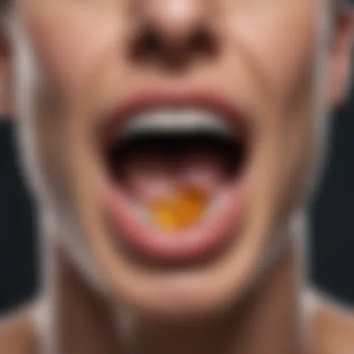 Illustration of throat lozenges with lidocaine highlighting their medicinal properties